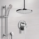 Remer SFR80 Chrome Shower Set With Rain Ceiling Shower Head and Hand Shower